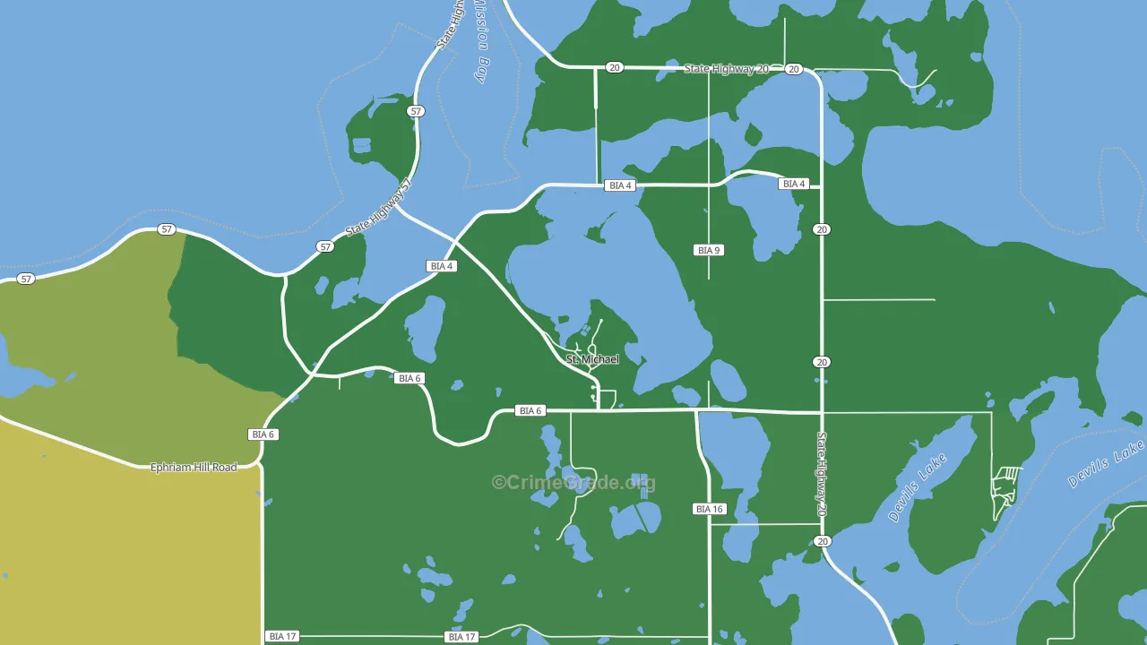 St. Michael, ND Map of Drug-Related Crime Rates