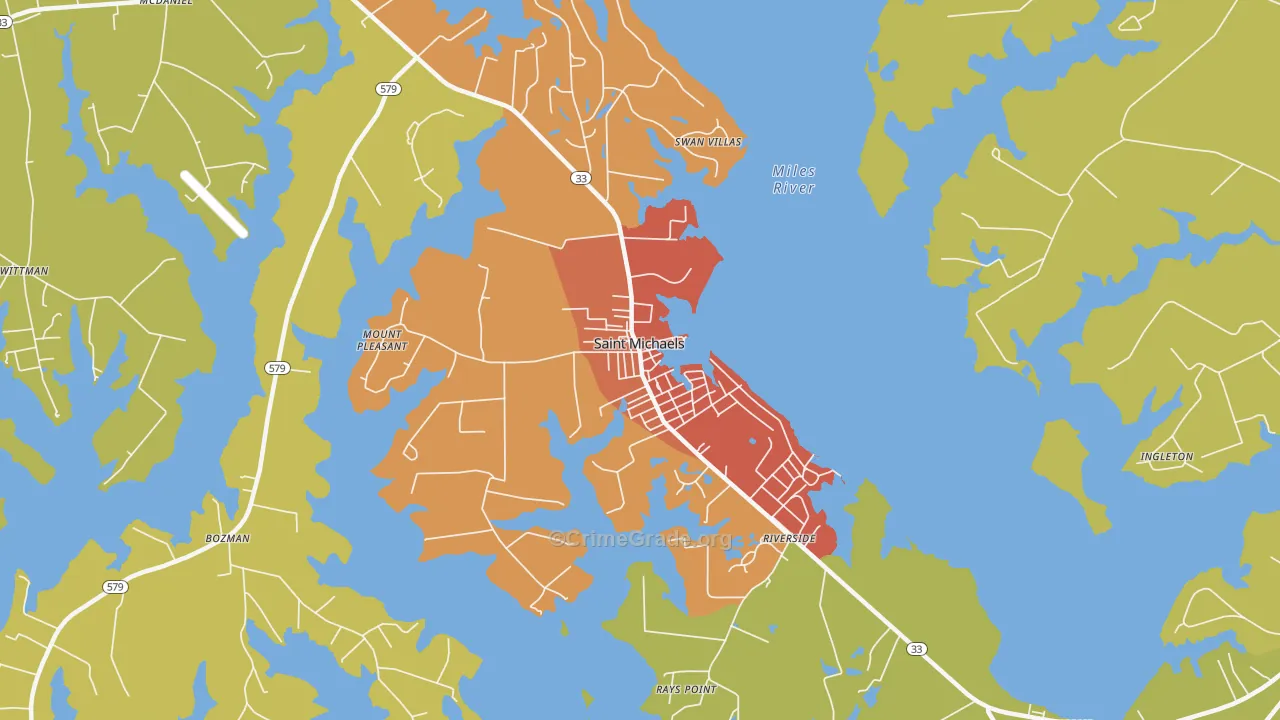 St. Michaels, MD Map of Drug-Related Crime Rates