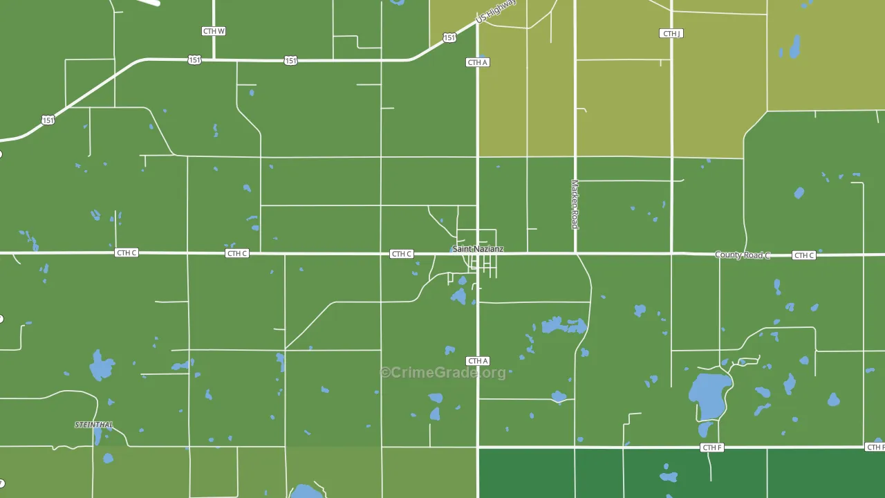 St. Nazianz, WI Map of Drug-Related Crime Rates