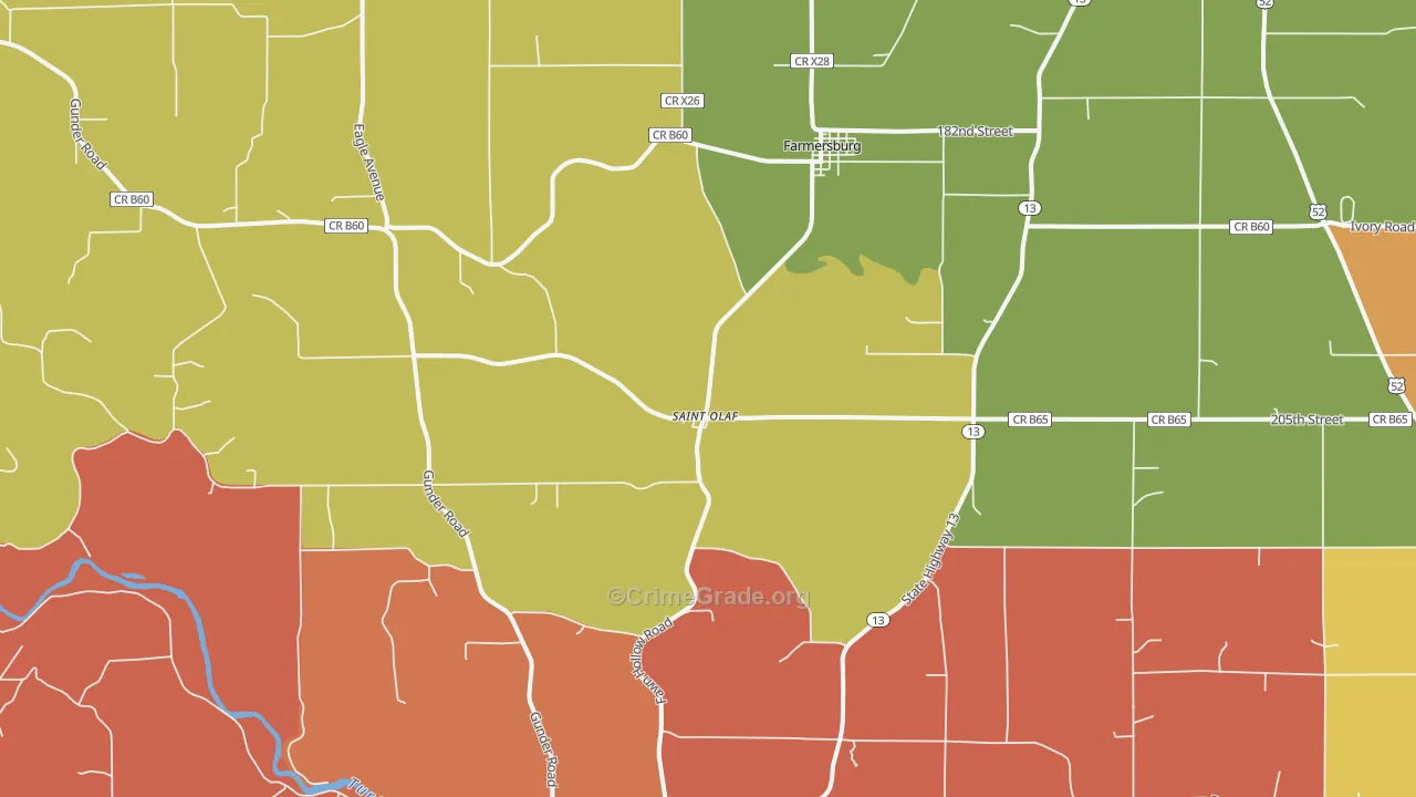 St. Olaf, IA Map of Drug-Related Crime Rates
