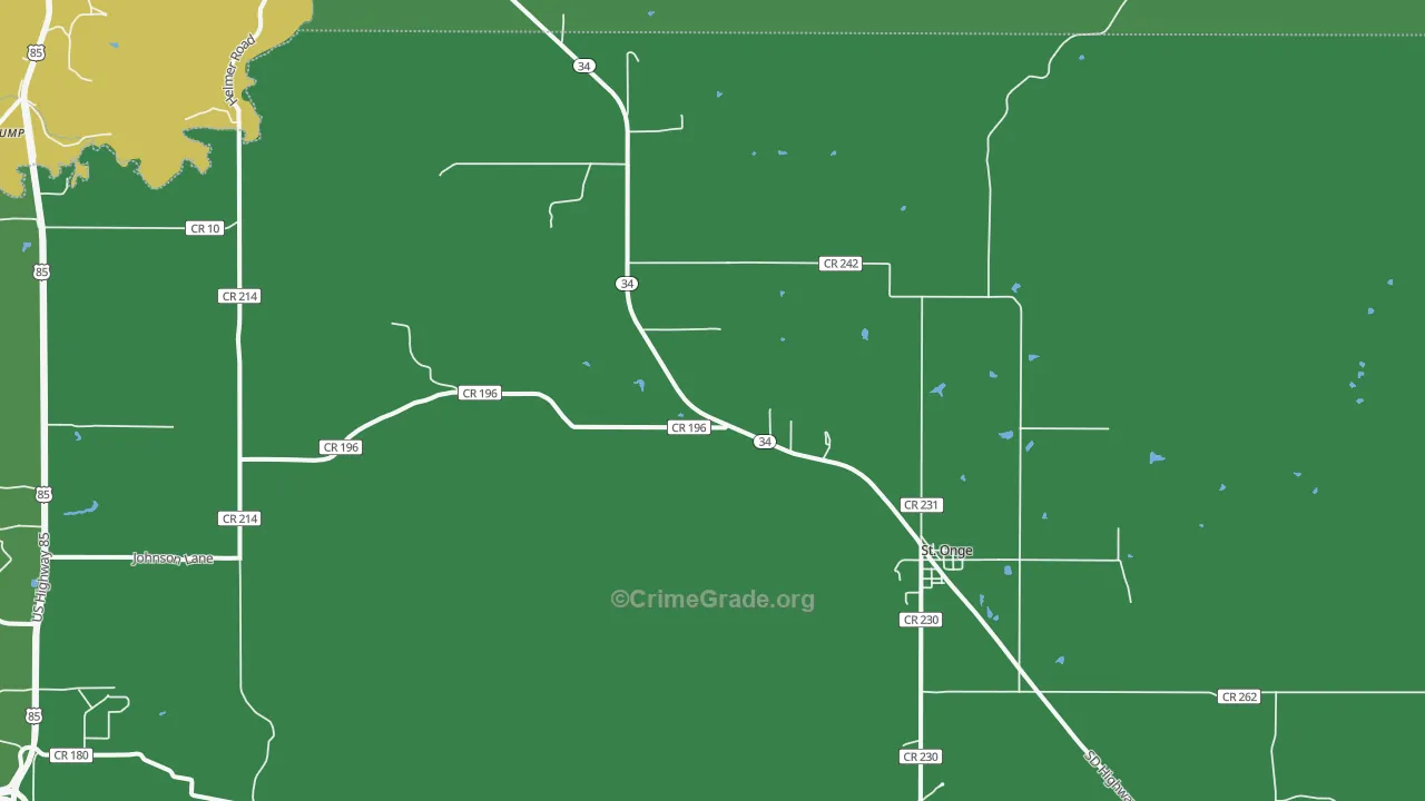 St. Onge, SD Map of Drug-Related Crime Rates
