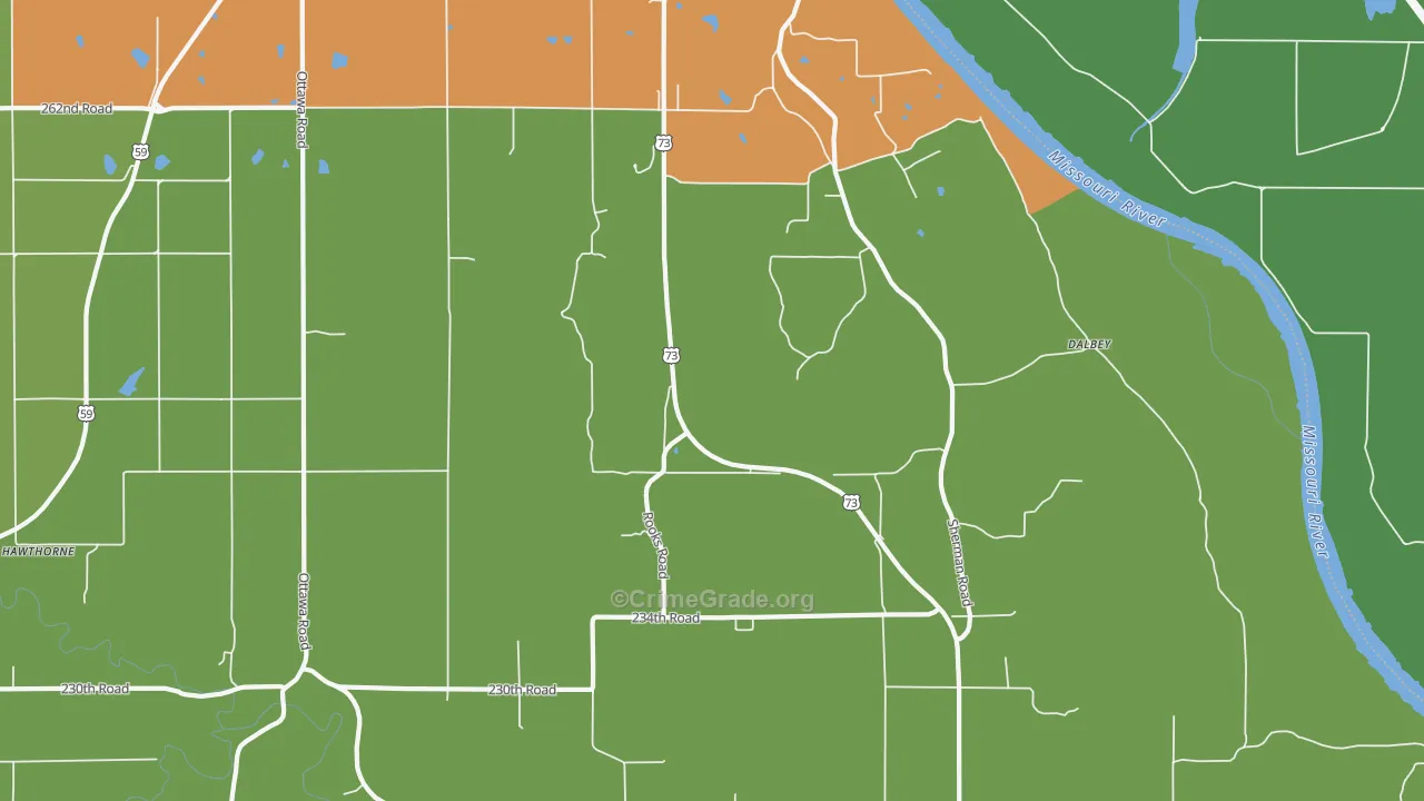 St. Pats, KS Map of Drug-Related Crime Rates