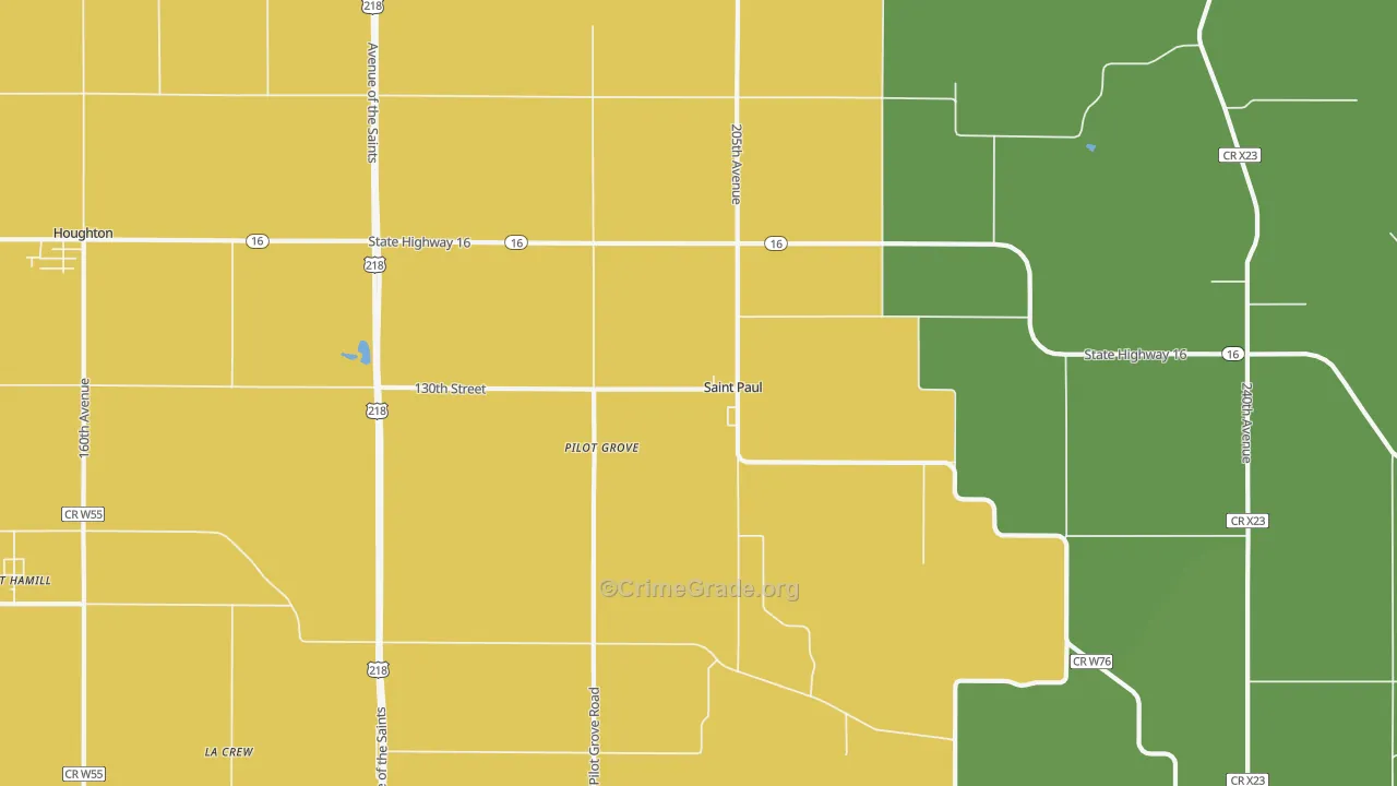 St. Paul, IA Map of Drug-Related Crime Rates