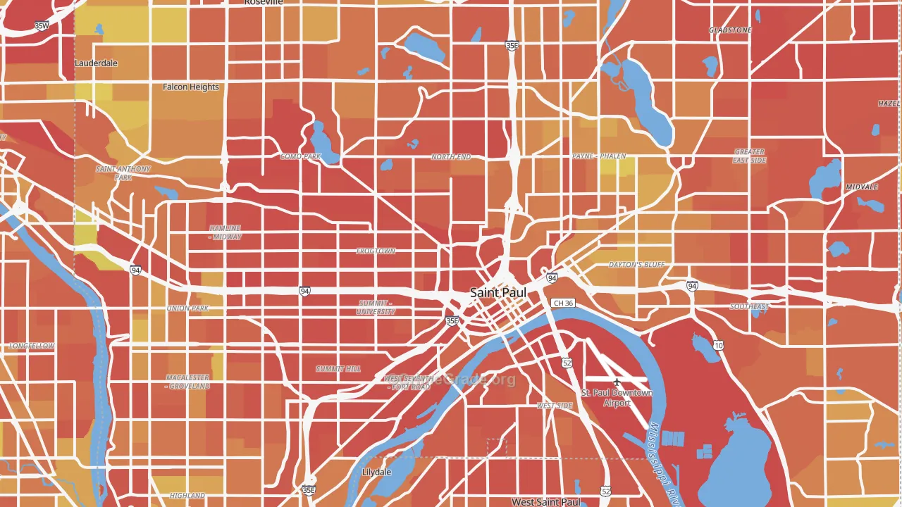 St. Paul, MN Map of Drug-Related Crime Rates