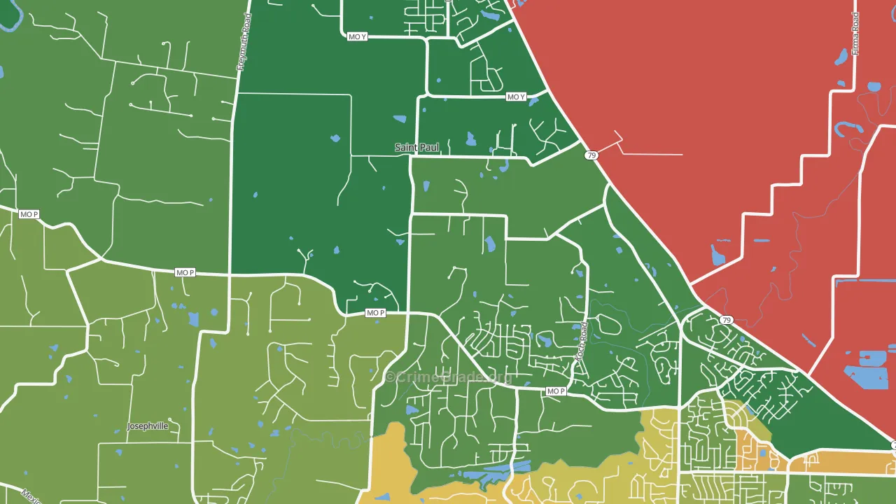St. Paul, MO Map of Drug-Related Crime Rates
