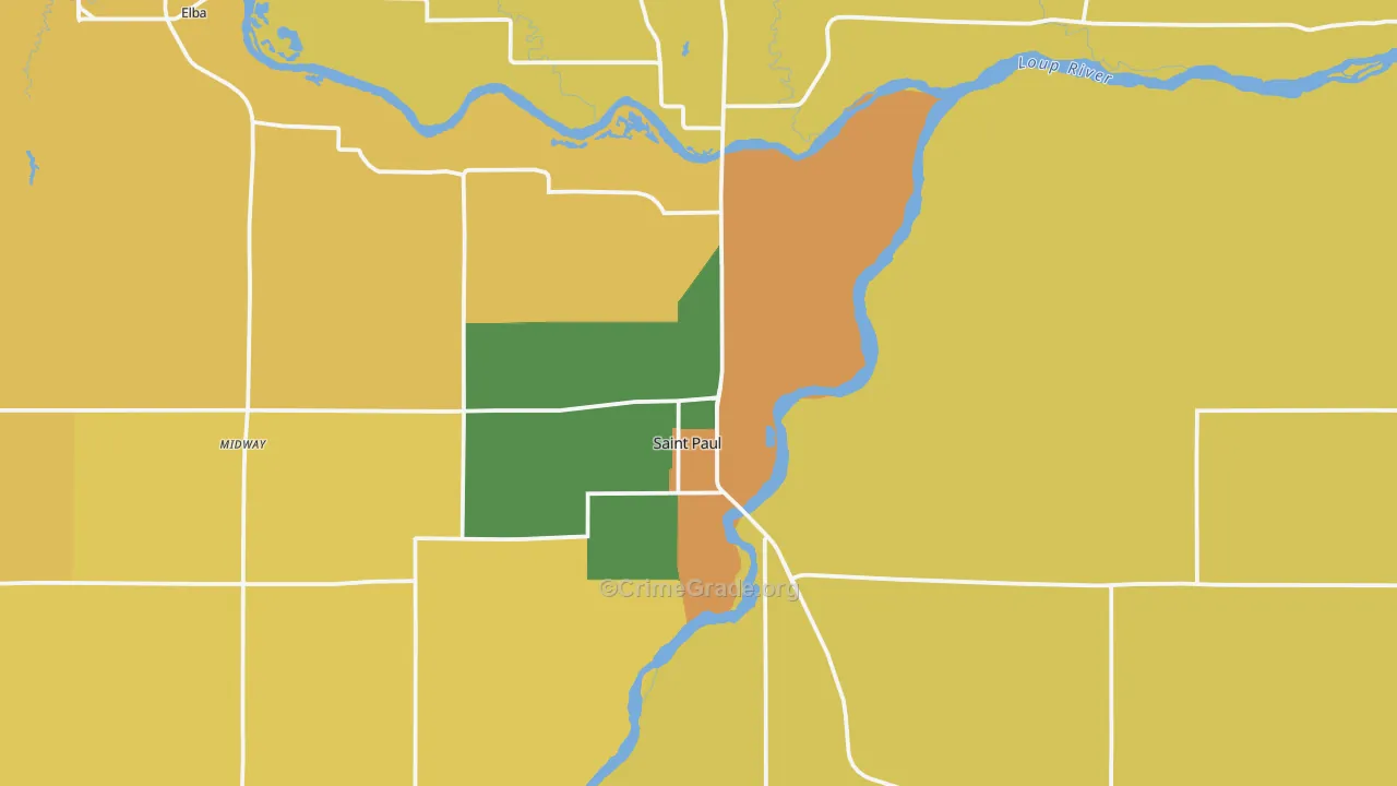 St. Paul, NE Map of Drug-Related Crime Rates
