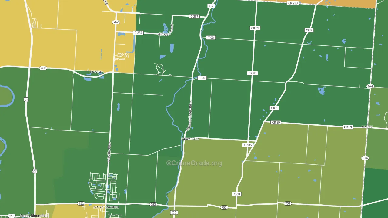 St. Paul, OH Map of Drug-Related Crime Rates