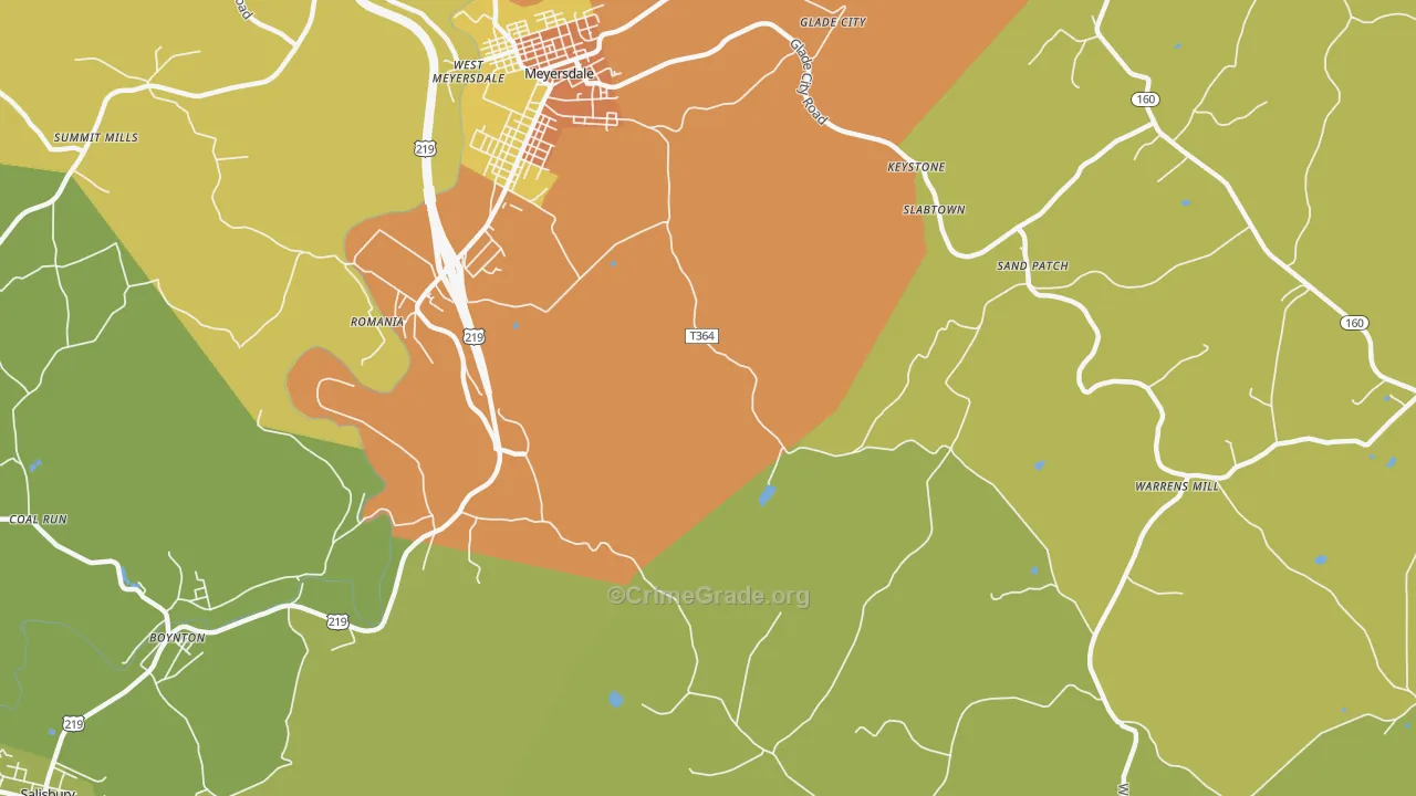 St. Paul, PA Map of Drug-Related Crime Rates