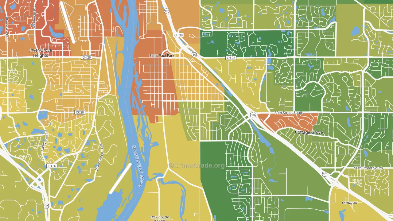 St. Paul Park, MN Map of Drug-Related Crime Rates