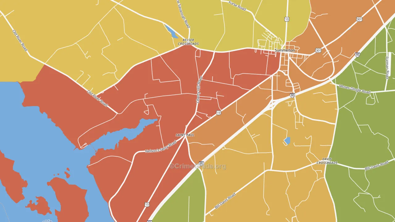 St. Paul, SC Map of Drug-Related Crime Rates