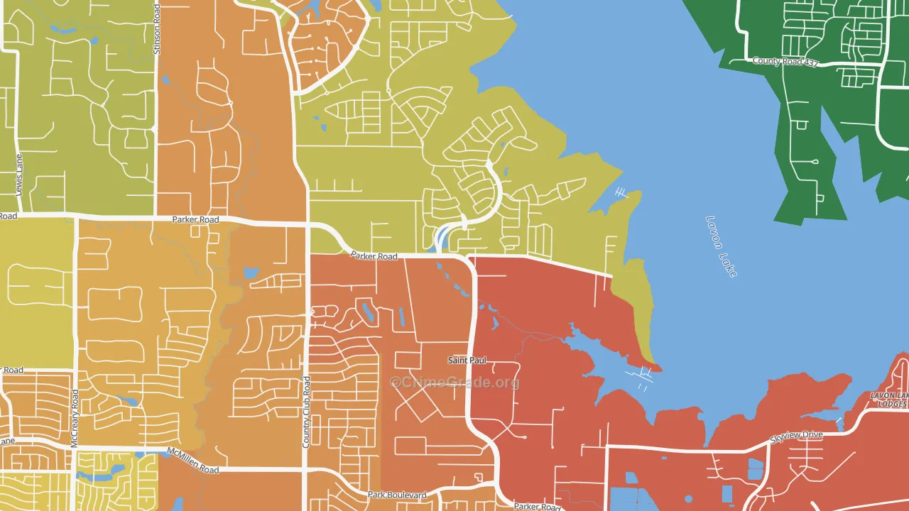St. Paul, TX Map of Drug-Related Crime Rates