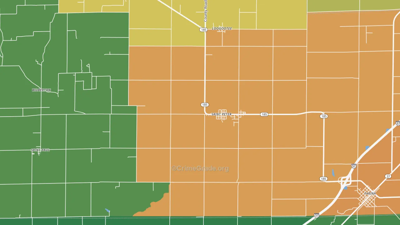 St. Peter, IL Map of Drug-Related Crime Rates