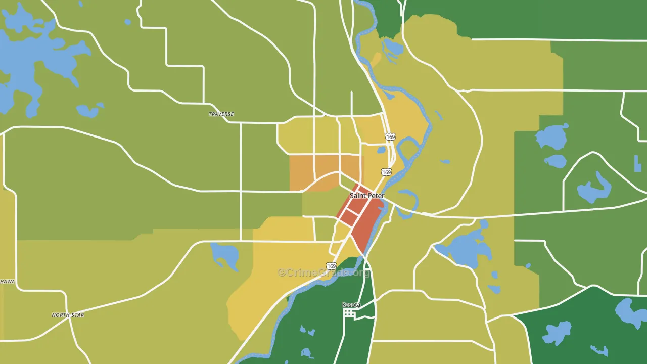 St. Peter, MN Map of Drug-Related Crime Rates