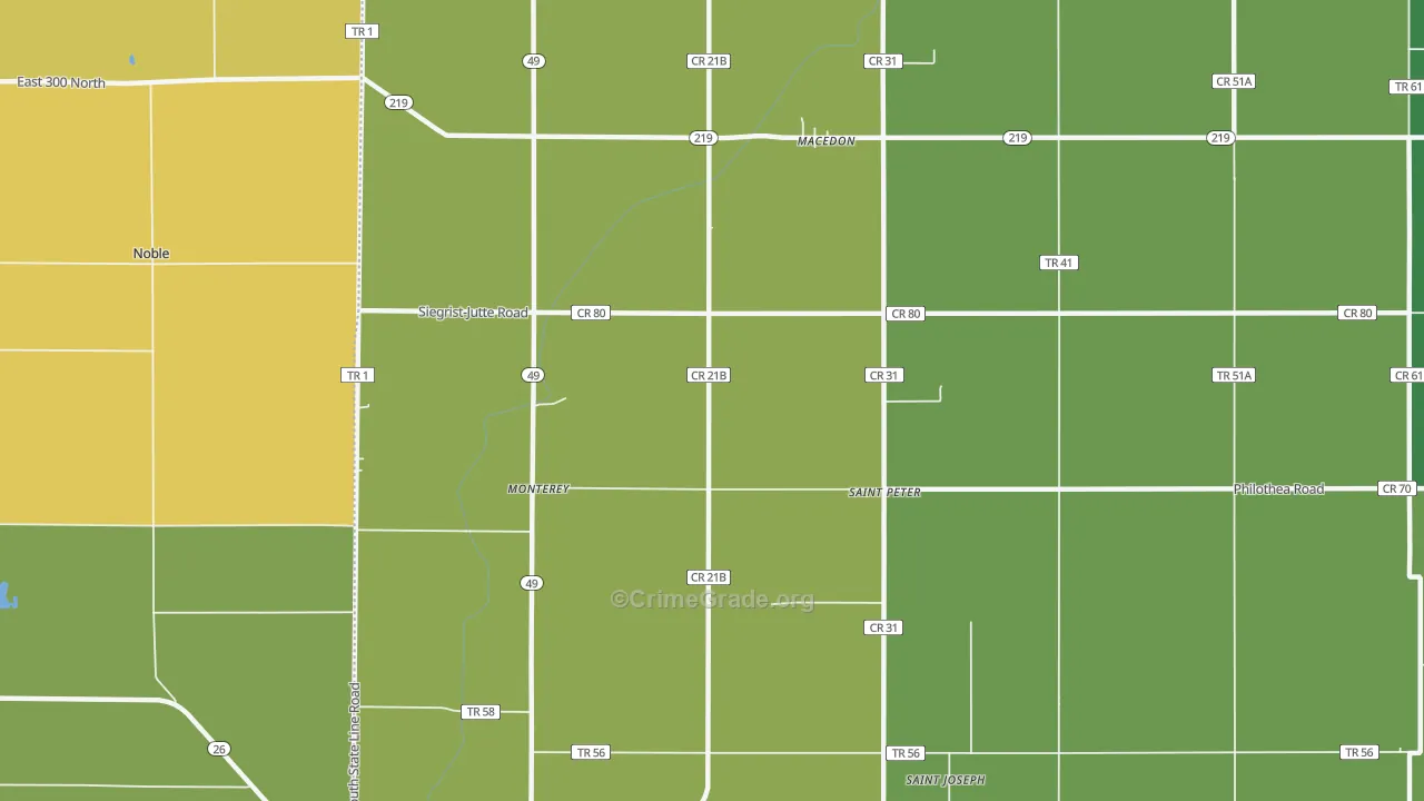 St. Peter, OH Map of Drug-Related Crime Rates