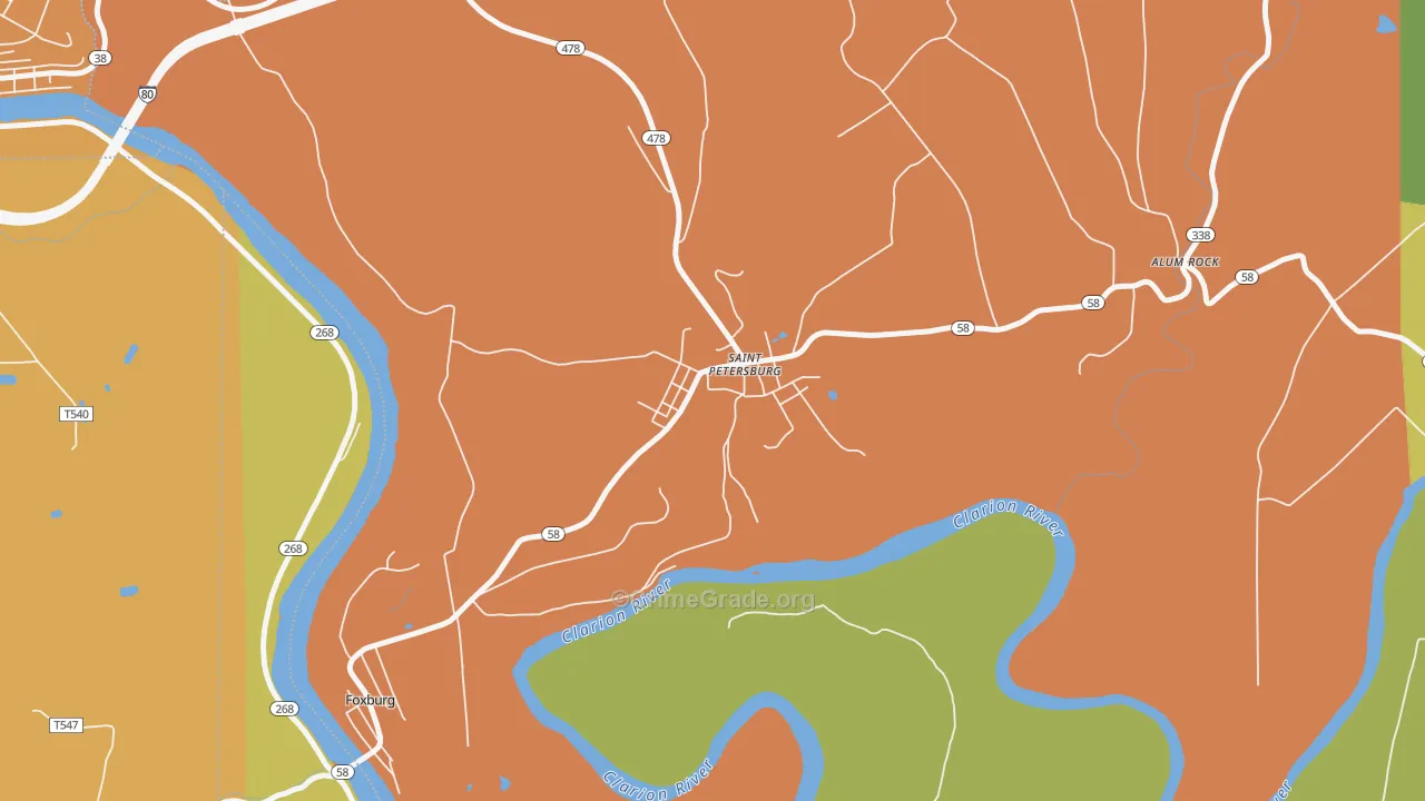 St. Petersburg, PA Map of Drug-Related Crime Rates