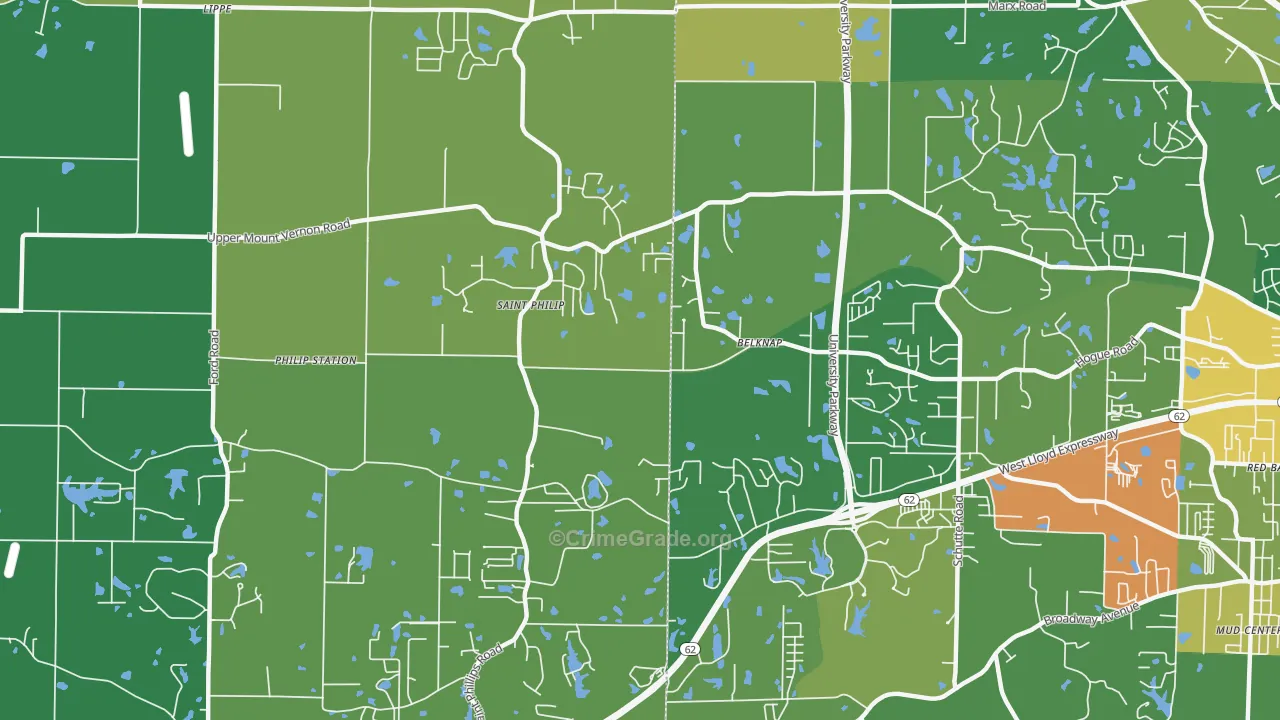 St. Philip, IN Map of Drug-Related Crime Rates