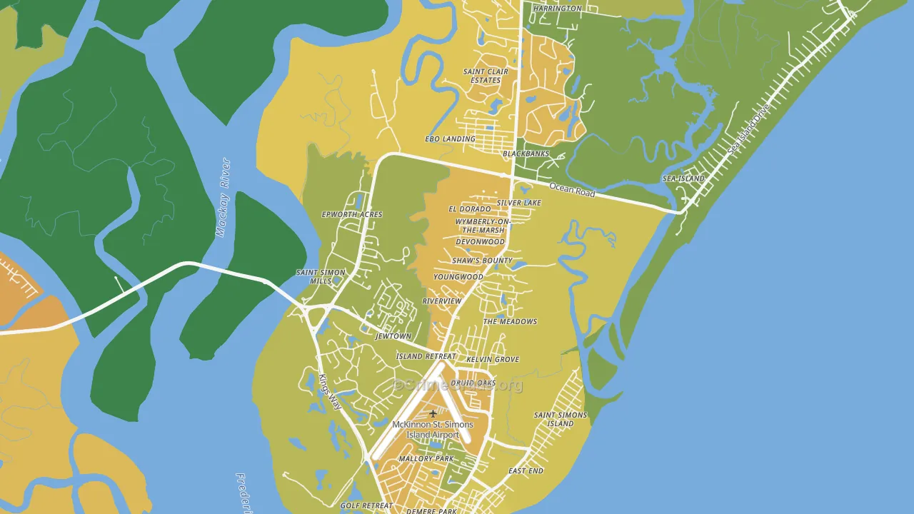 St. Simons, GA Map of Drug-Related Crime Rates
