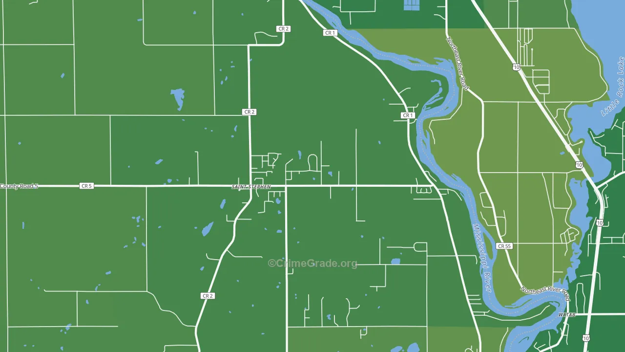St. Stephen, MN Map of Drug-Related Crime Rates