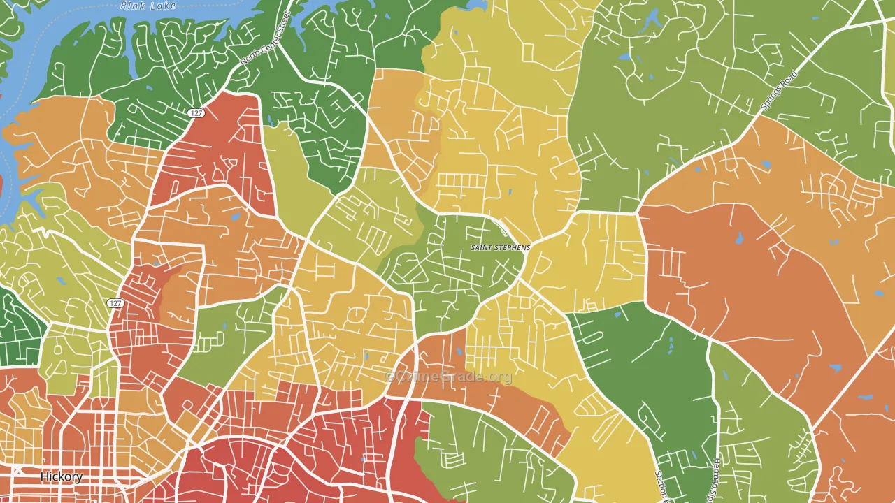 St. Stephens, NC Map of Drug-Related Crime Rates