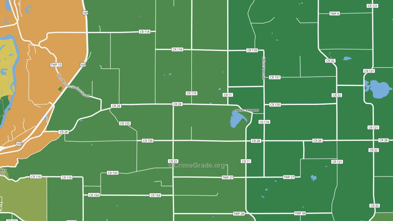 St. Thomas, MN Map of Drug-Related Crime Rates