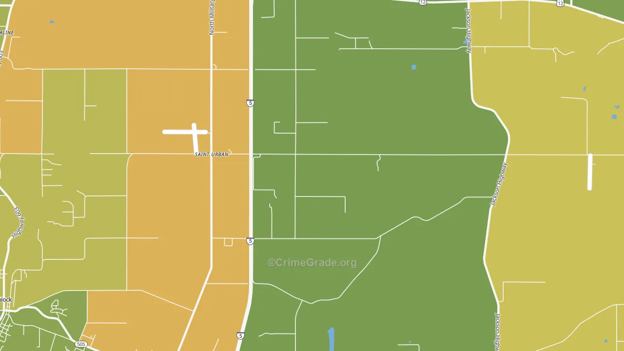 St. Urbans, WA Map of Drug-Related Crime Rates