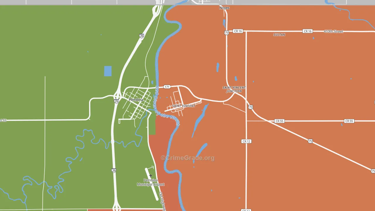 St. Vincent, MN Map of Drug-Related Crime Rates