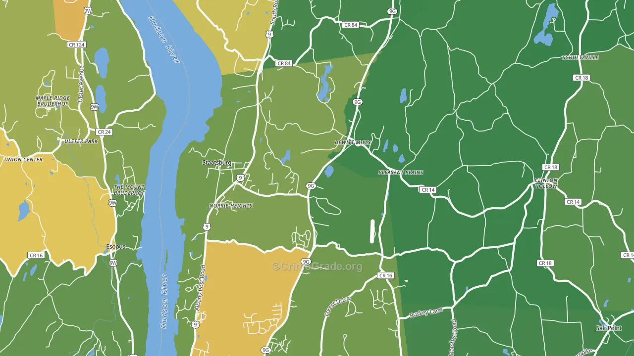 Staatsburg, NY Map of Drug-Related Crime Rates