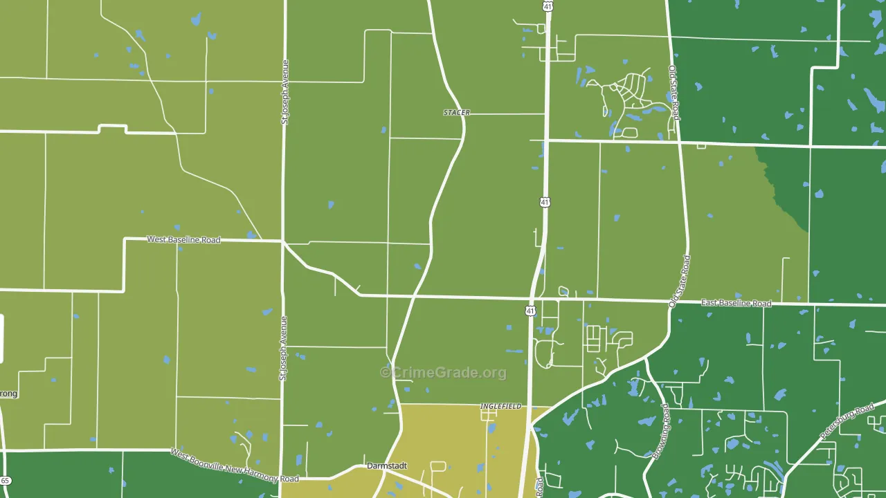 Stacer, IN Map of Drug-Related Crime Rates