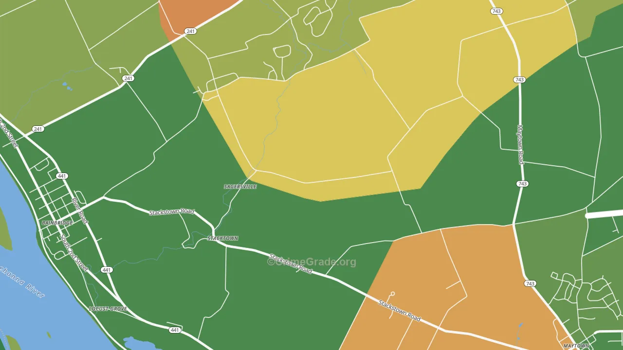 Stacktown, PA Map of Drug-Related Crime Rates