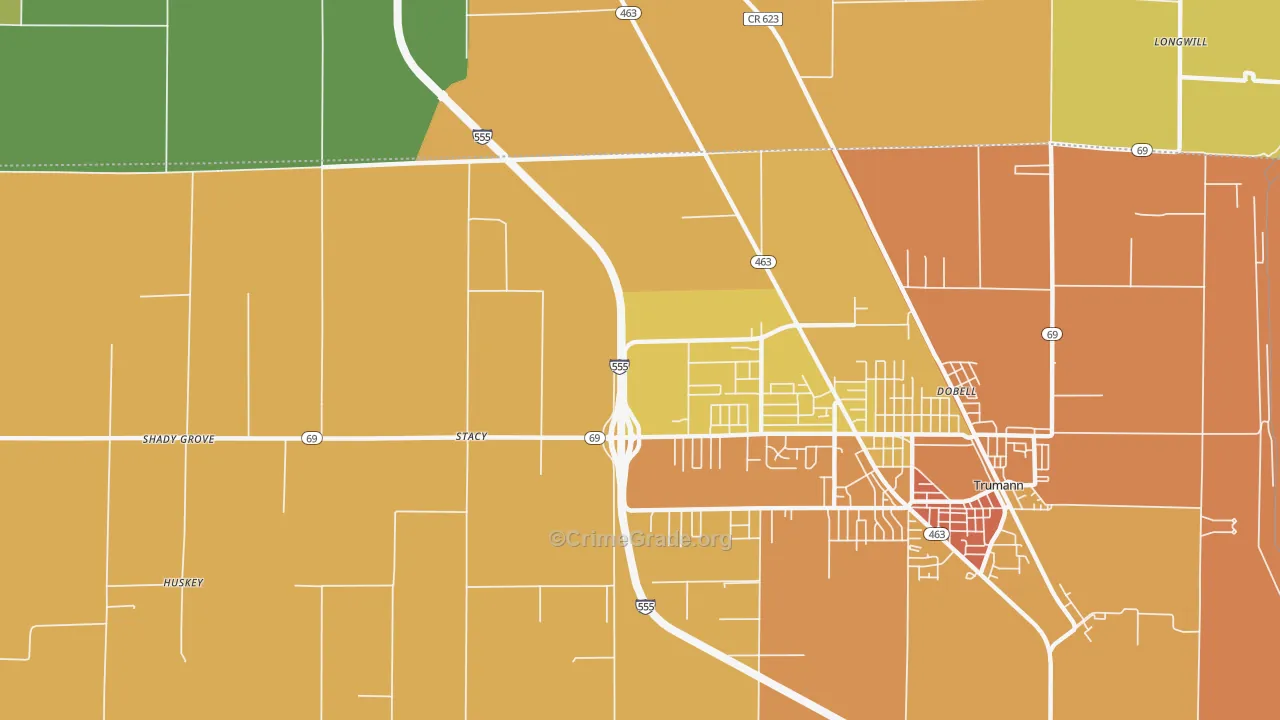 Stacy, AR Map of Drug-Related Crime Rates