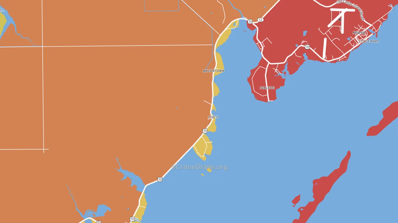 Stacy, NC Map of Drug-Related Crime Rates
