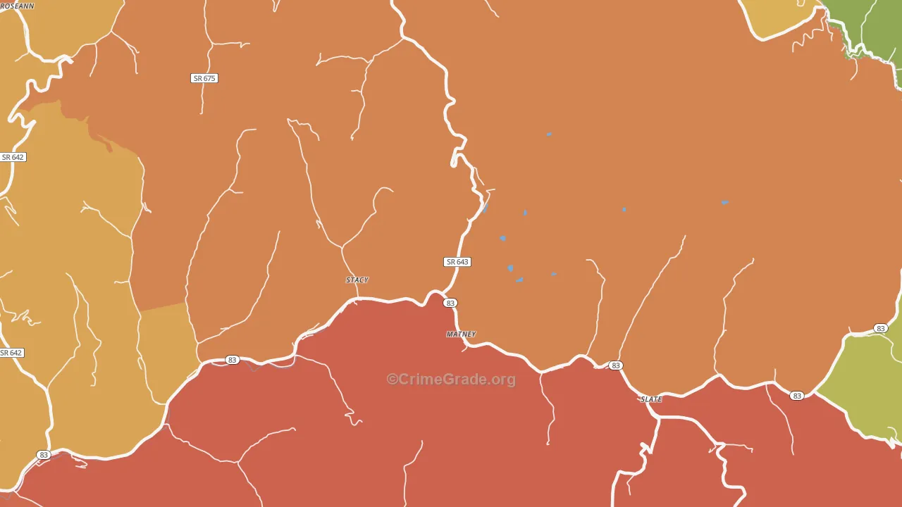 Stacy, VA Map of Drug-Related Crime Rates