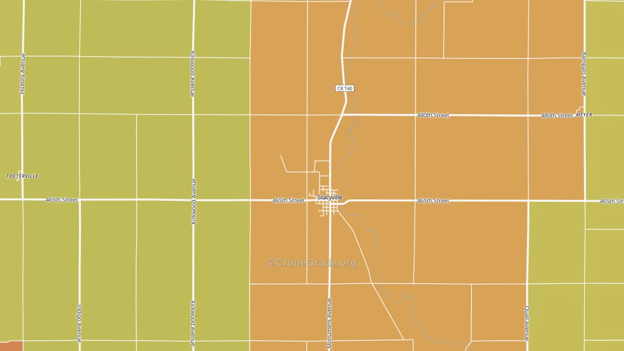 Stacyville, IA Map of Drug-Related Crime Rates