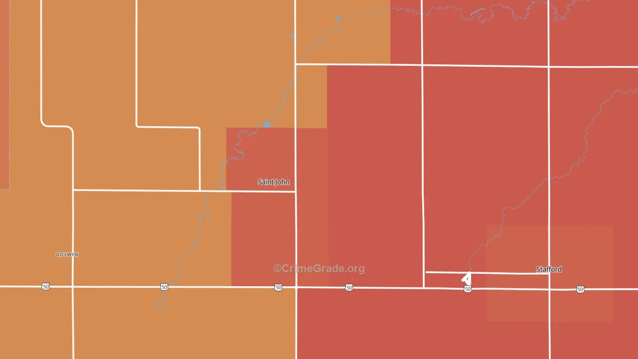 Stafford County, KS Map of Drug-Related Crime Rates