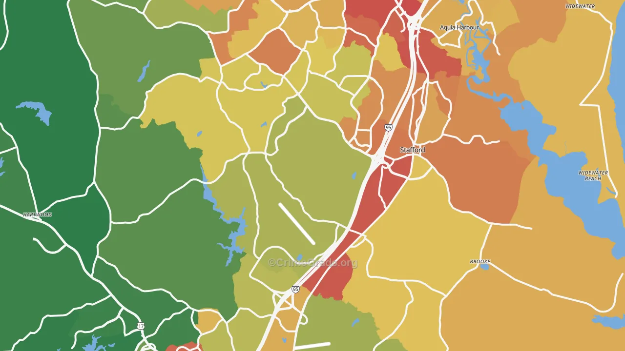 Stafford County, VA Map of Drug-Related Crime Rates