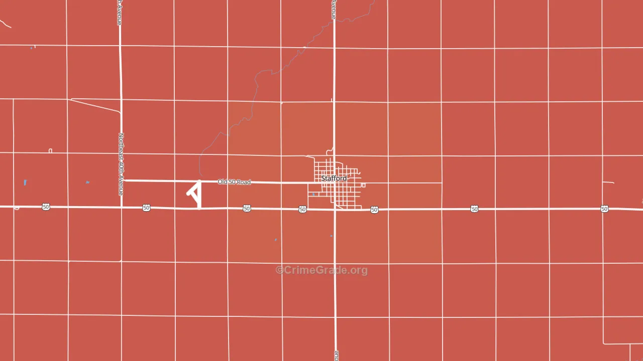 Stafford, KS Map of Drug-Related Crime Rates