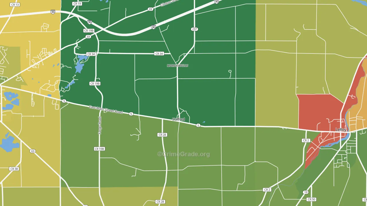 Stafford, NY Map of Drug-Related Crime Rates