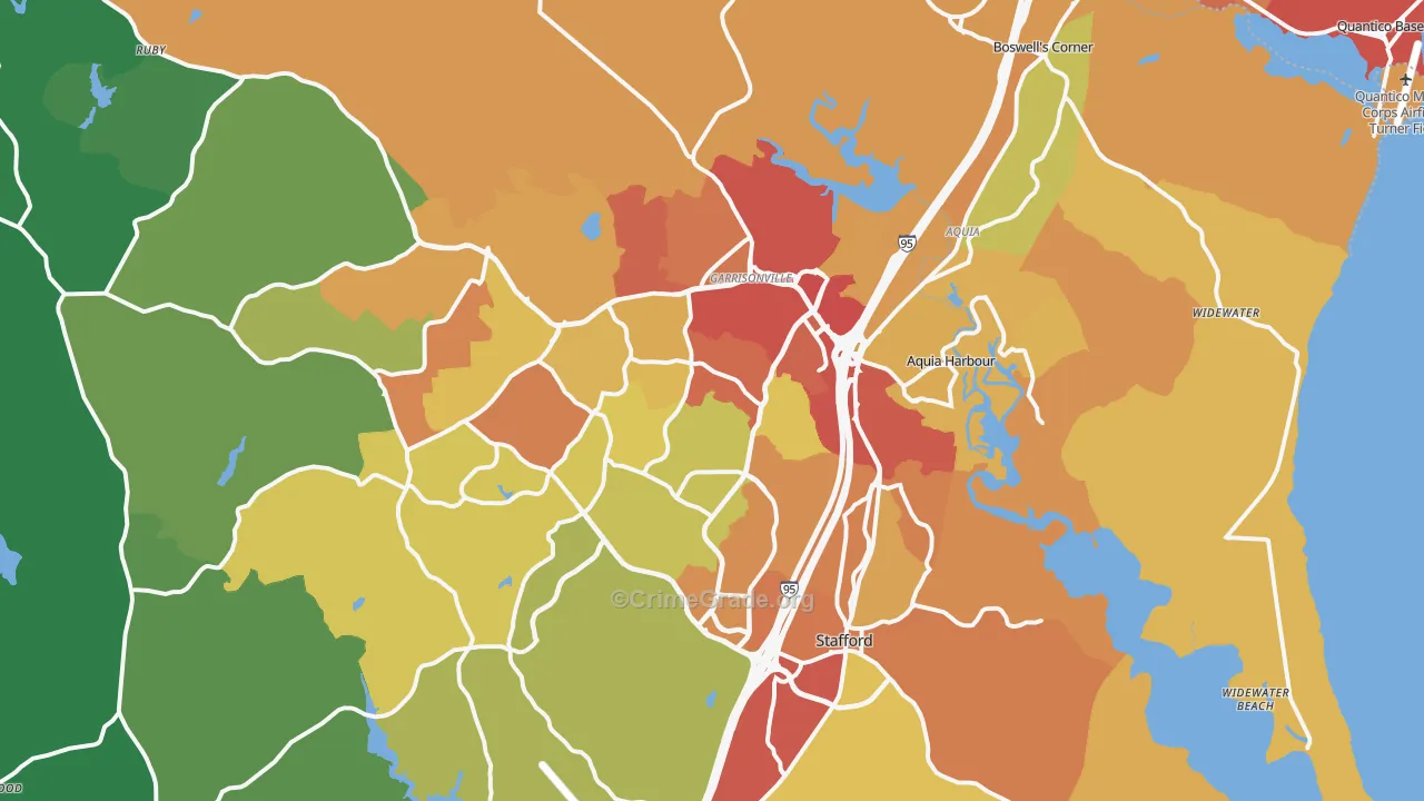 Stafford, VA Map of Drug-Related Crime Rates
