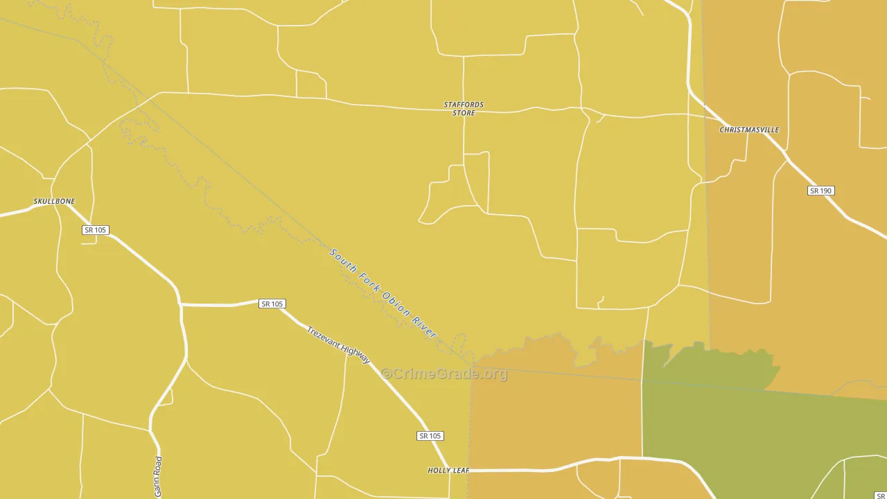 Staffords Store, TN Map of Drug-Related Crime Rates