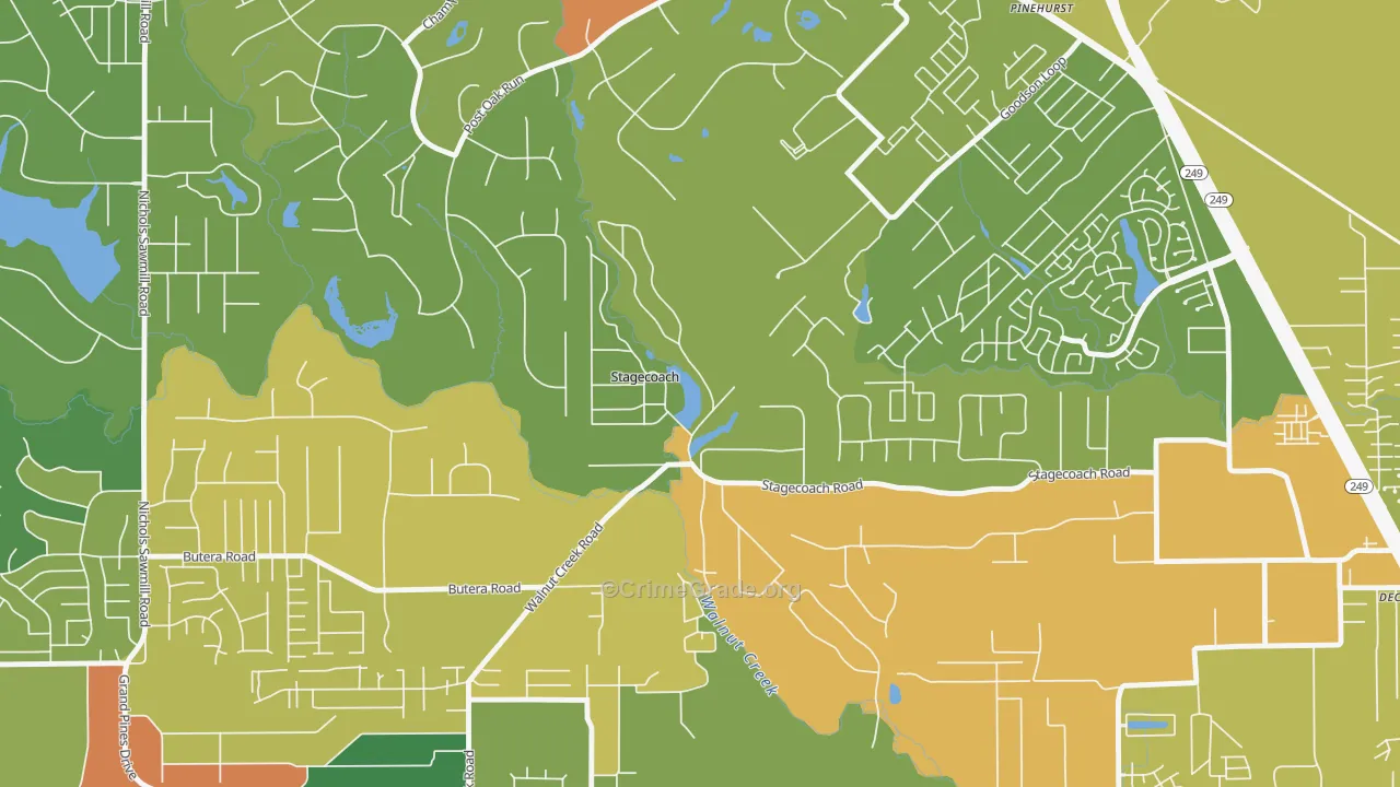 Stagecoach, TX Map of Drug-Related Crime Rates
