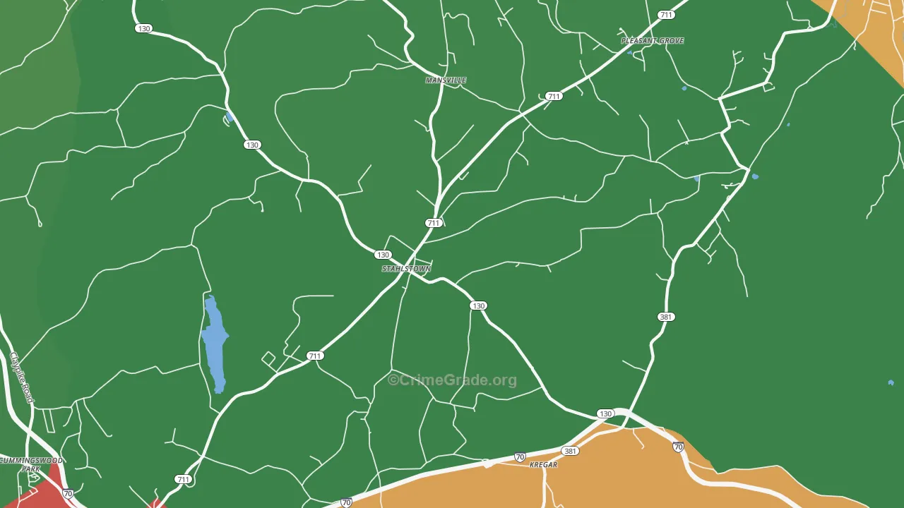 Stahlstown, PA Map of Drug-Related Crime Rates