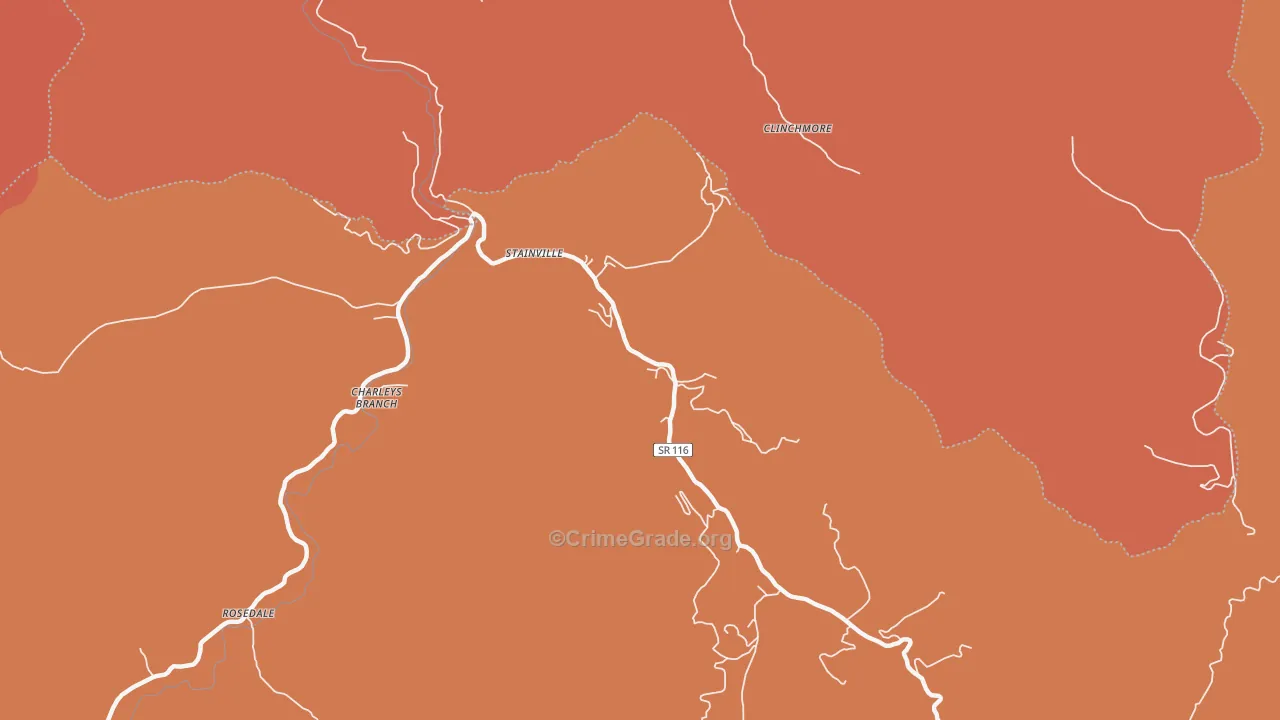Stainville, TN Map of Drug-Related Crime Rates