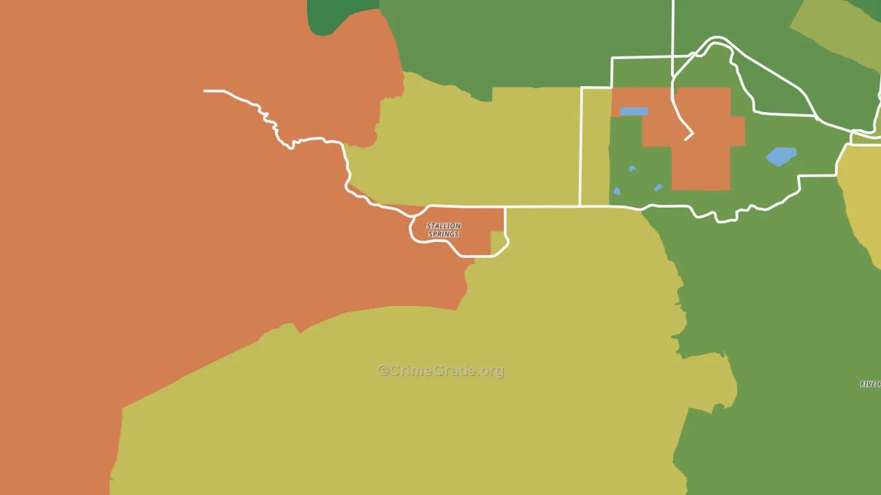Stallion Springs, CA Map of Drug-Related Crime Rates