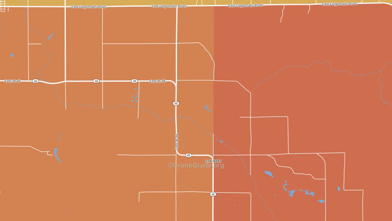 Stalwart, MI Map of Drug-Related Crime Rates