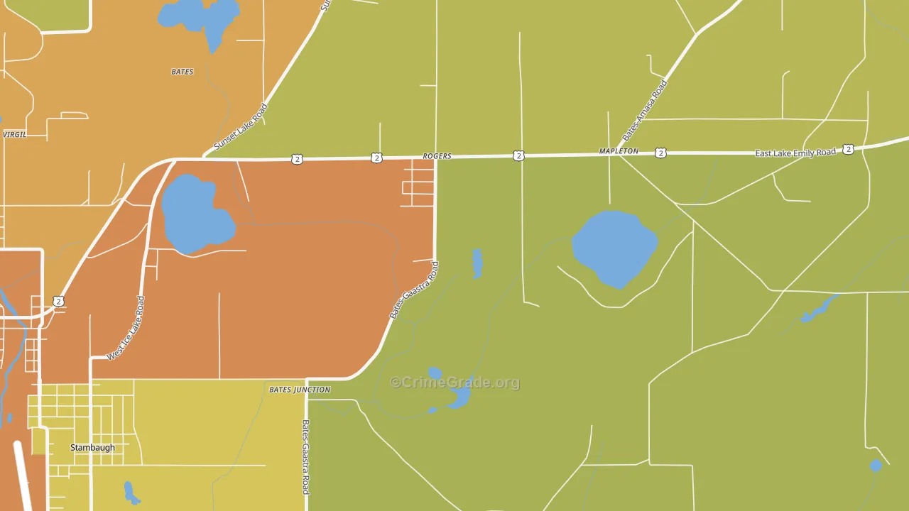 Stambaugh, MI Map of Drug-Related Crime Rates