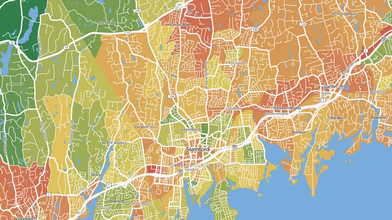 Stamford, CT Map of Drug-Related Crime Rates