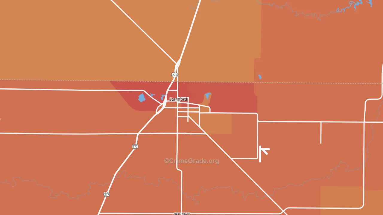Stamford, TX Map of Drug-Related Crime Rates