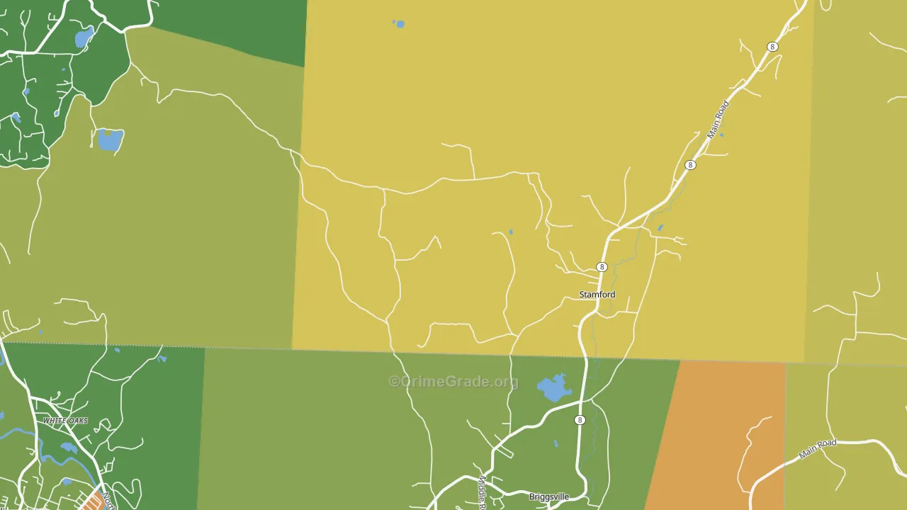 Stamford, VT Map of Drug-Related Crime Rates
