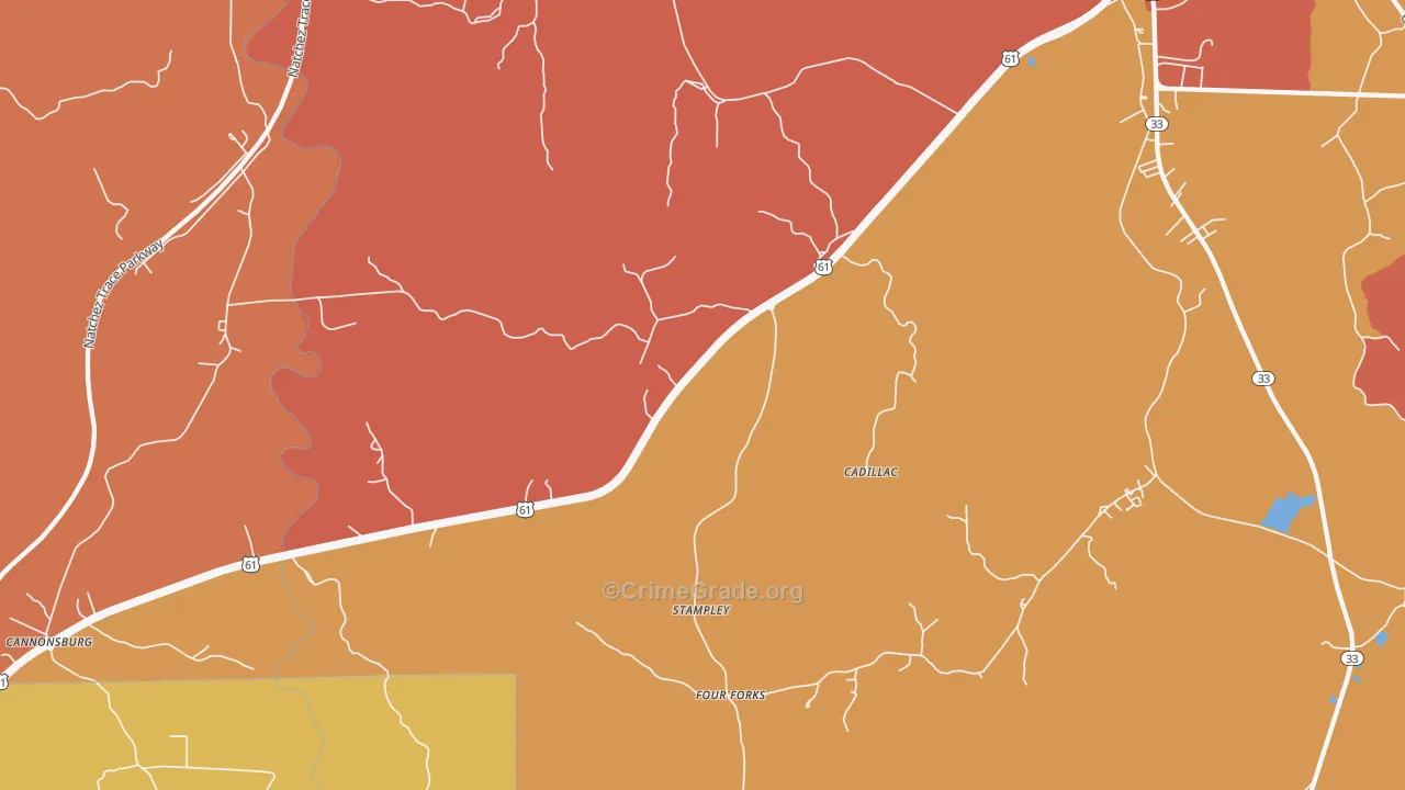 Stampley, MS Map of Drug-Related Crime Rates