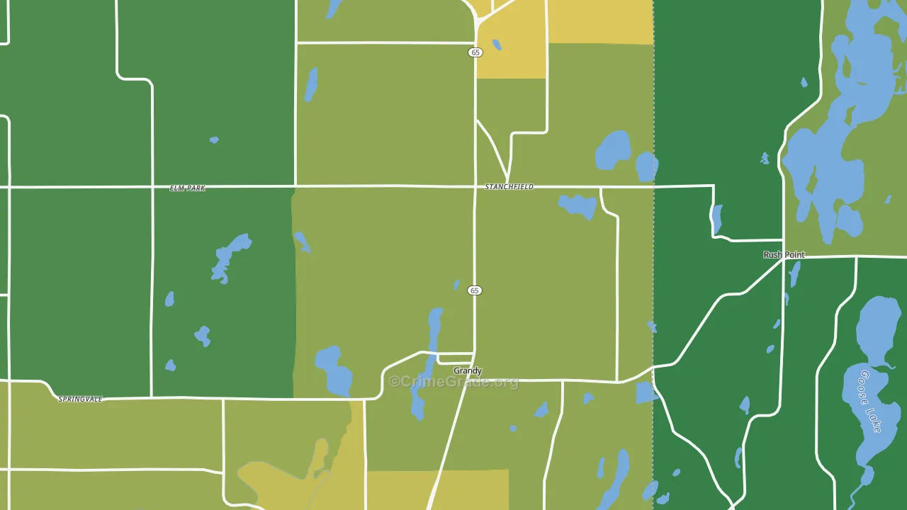 Stanchfield, MN Map of Drug-Related Crime Rates